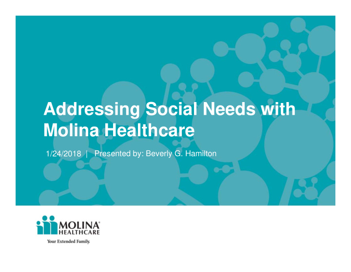 addressing social needs with molina healthcare