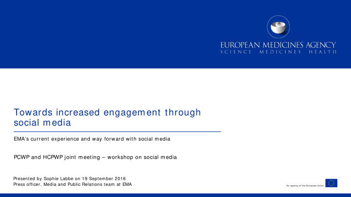 towards increased engagement through social media