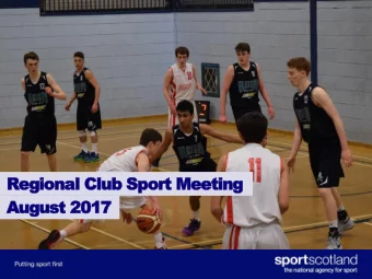 Regional Club Sport Meeting  August 2017  2017  Introduction  Welcome  RSP focus on club