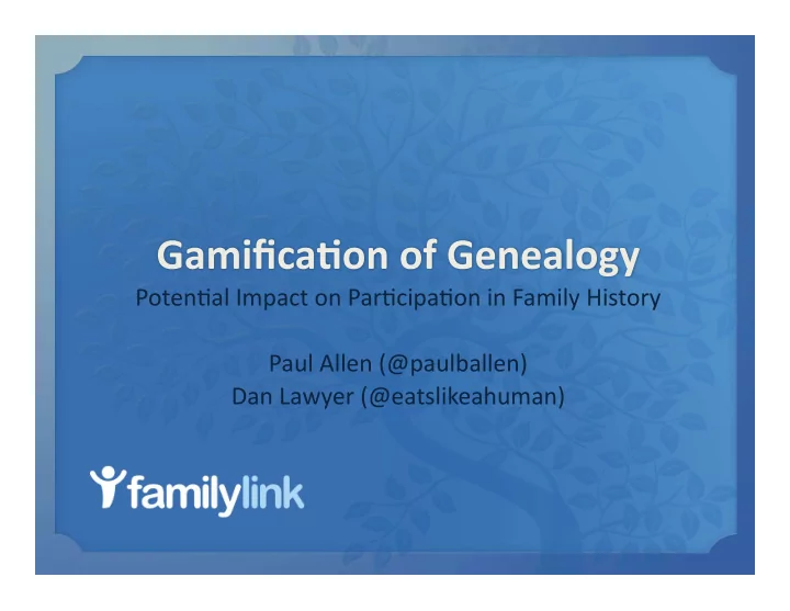 poten al impact on par cipa on in family history paul
