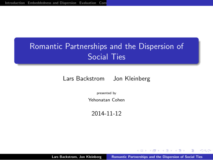 romantic partnerships and the dispersion of social ties