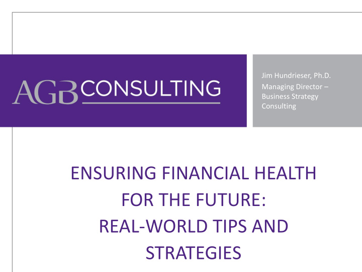 ensuring financial health