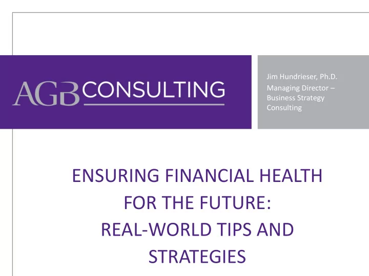 ensuring financial health