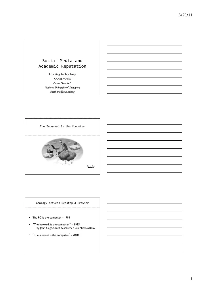 social media and academic reputation