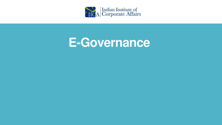 e governance background