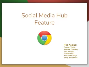 Social Media Hub  Feature  The Koalas:  Scarlett Taviss  Aawista Chaudhry  Rita Alsattah  Matthew