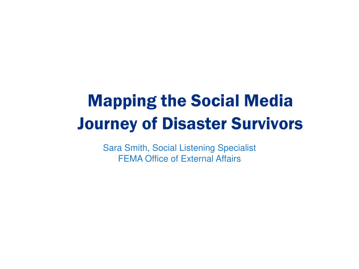 journey of disaster survivors