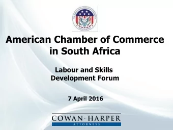 American Chamber of Commerce  in South Africa  Labour and Skills  Development Forum  7 April 2016