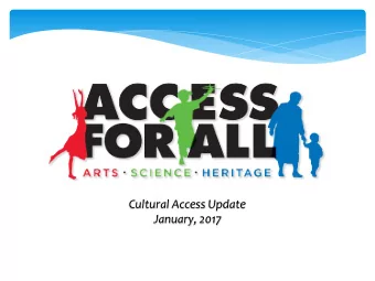 Cultural Access Update  January, 2017  Background  Puget Sound Regional Council  Strategic Plan