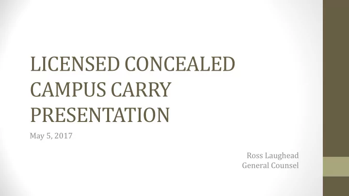 licensed concealed campus carry presentation