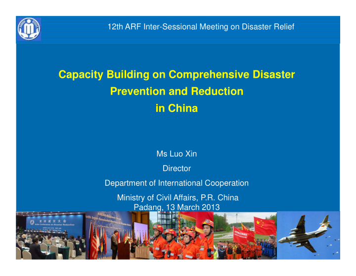 capacity building on comprehensive disaster prevention