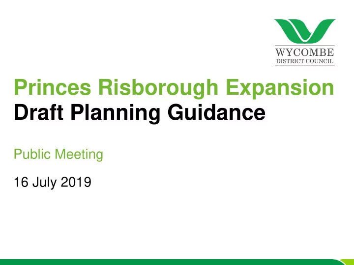 draft planning guidance