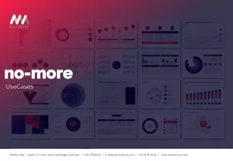 no  no-more  more  UseCases NoMore ApS |   Nytorv 3. 1 st floor, 1450 Copenhagen, Denmark    |