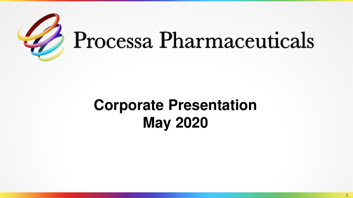 corporate presentation may 2020