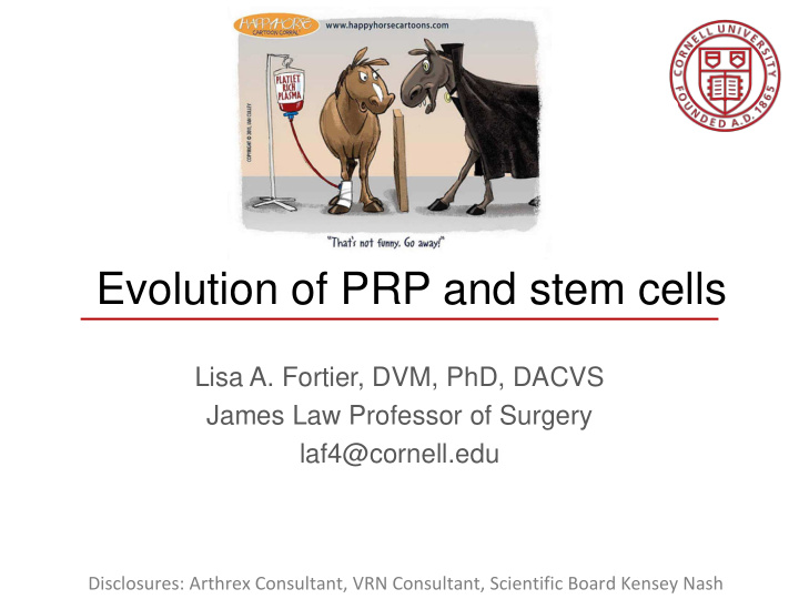 evolution of prp and stem cells