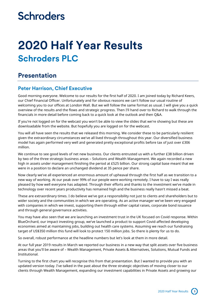 2020 half year results