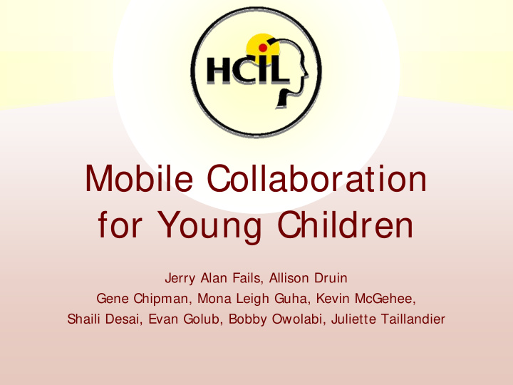 mobile collaboration for young children