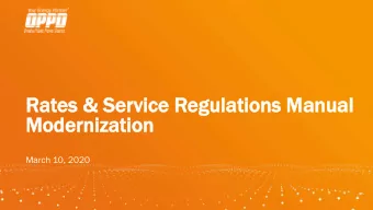 Rates &amp;  &amp; Se  Service R  Regu  gula  lation  ons Manua  nual  Mod  oderniza  zatio  ion