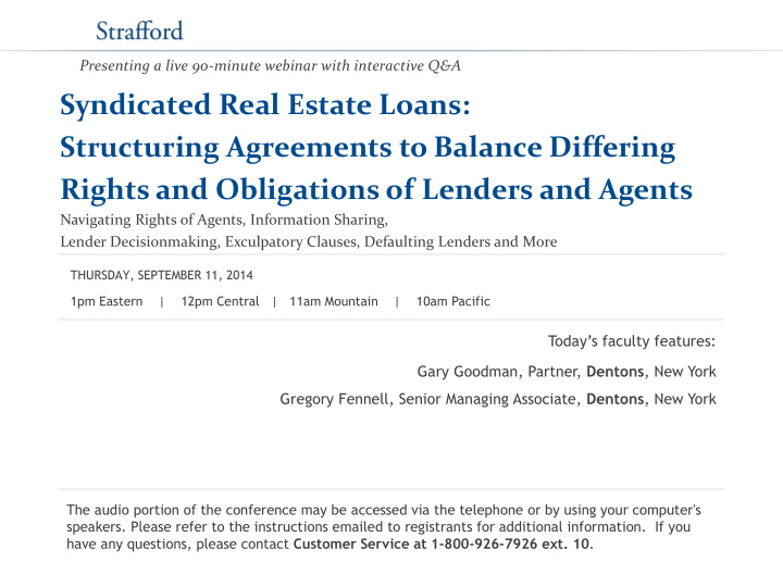 syndicated real estate loans structuring agreements to