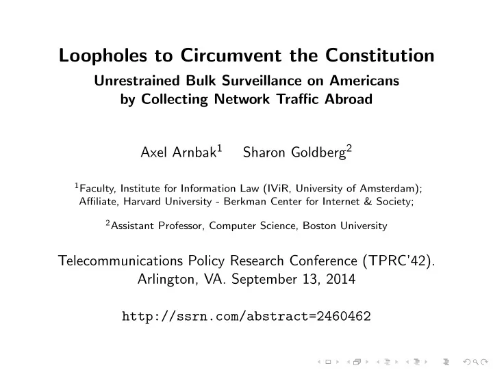 loopholes to circumvent the constitution