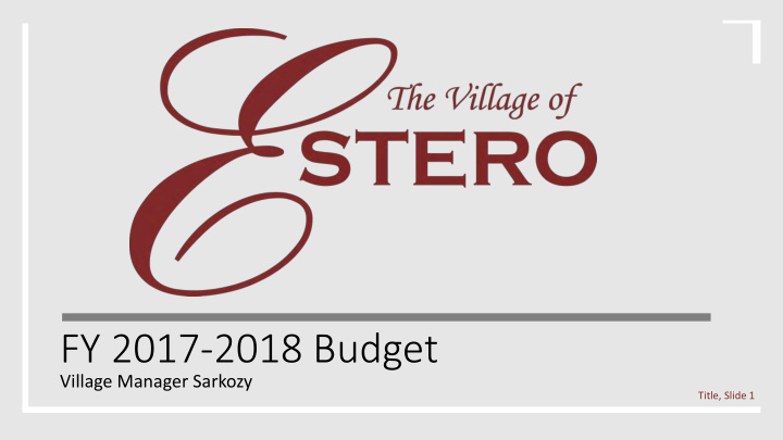 fy 2017 2018 budget