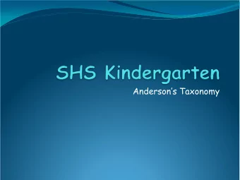 Andersons Taxonomy  What have we learned?  All students benefit from higher levels of