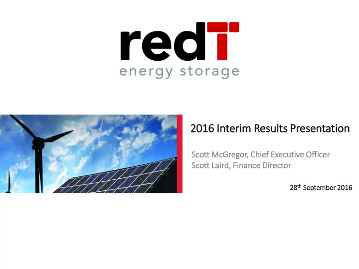 2016 i 6 interim r resu sults p s prese sentation