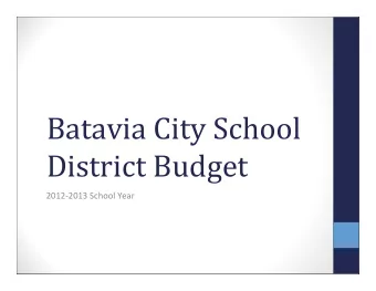 Batavia City School  District Budget 2012  2013 School Year  Our Stats  Staff  Total Number