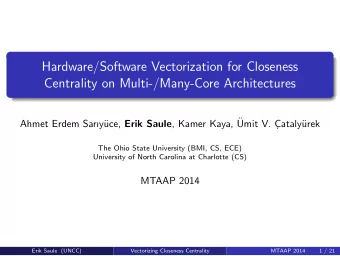 Hardware/Software Vectorization for Closeness  Centrality on Multi-/Many-Core Architectures uce,