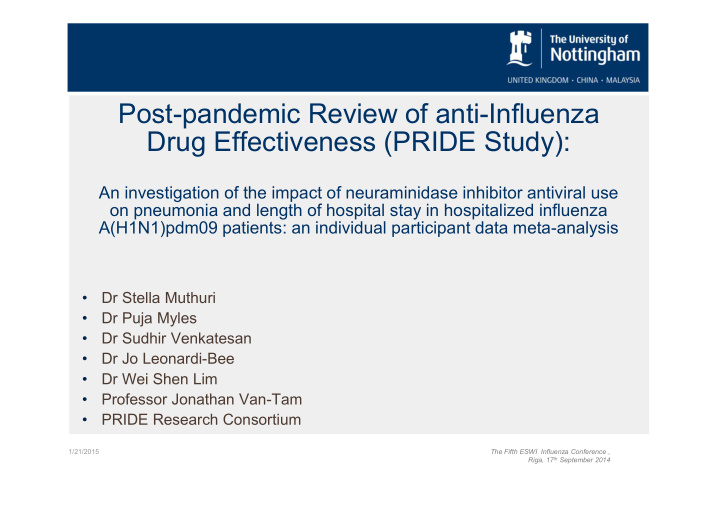 post pandemic review of anti influenza drug effectiveness