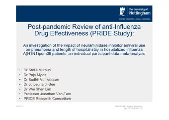 Post-pandemic Review of anti-Influenza  Drug Effectiveness (PRIDE Study):  An investigation of the