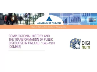 Computational History and the  Transformation of Public Discourse in Finland, 16401910 (COMHIS)