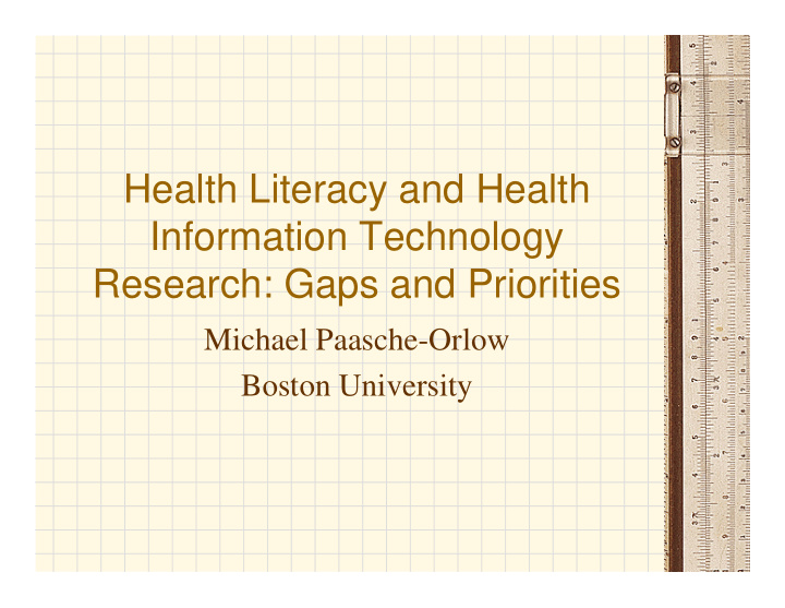 health literacy and health information technology