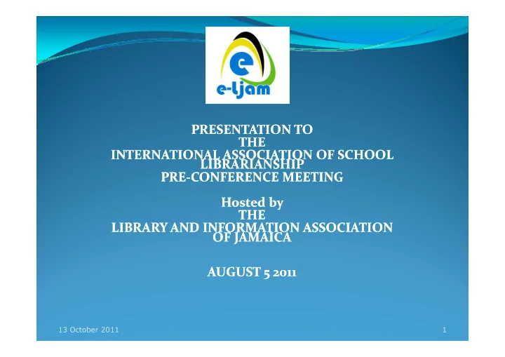 presentation to presentation to the the international