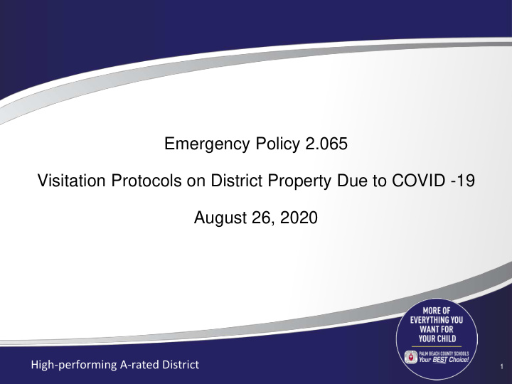 visitation protocols on district property due to covid 19