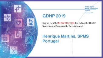 GDHP 2019  Digital Health INFRATRUCTURE for Futuristic Health  Systems and Sustainable Development