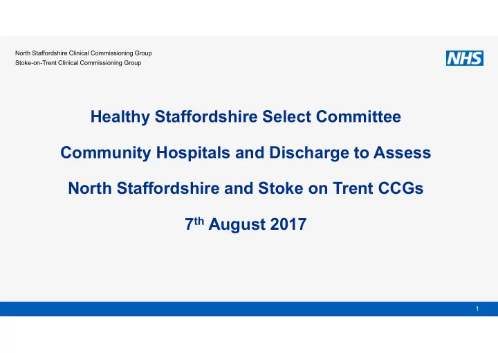 healthy staffordshire select committee community