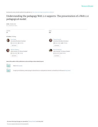 Understanding the pedagogy Web 2.0 supports: The presentation of a Web 2.0  pedagogical model