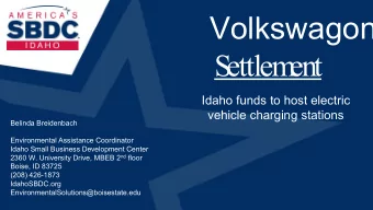 Volkswagon  S  ettlem  ent  Idaho funds to host electric  vehicle charging stations  Belinda