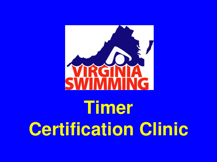 timer certification clinic timer certification