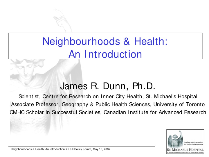 neighbourhoods health an introduction