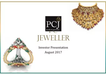 Investor Presentation  August 2017  Safe Harbor  This