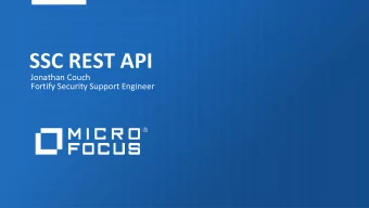 SSC REST API  Jonathan Couch  Fortify Security Support Engineer  How to create a project version