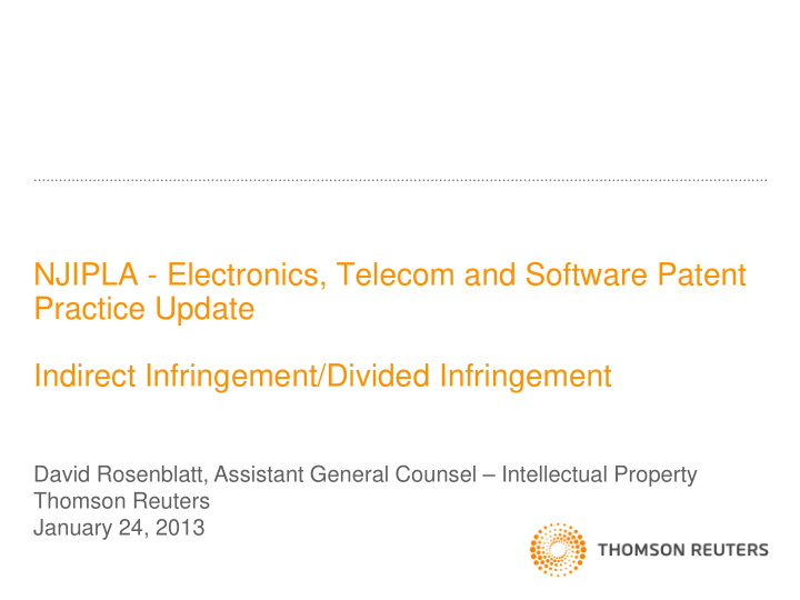 njipla electronics telecom and software patent practice