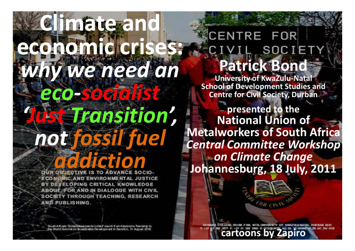 climate and climate and economic economic c crises rises