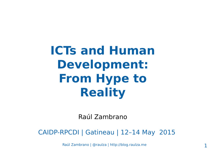 icts and human development from hype to reality