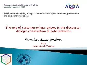 Francisca Suau-Jimnez  Iulma  Universitat de Valncia  . the internet as a tool for travel and