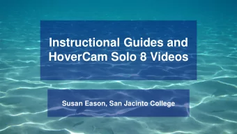 Instructional Guides and  HoverCam Solo 8 Videos  Susan Eason, San Jacinto College  The Magic Lamp