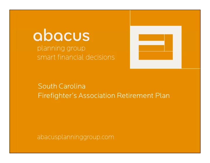 south carolina firefighter s association retirement plan