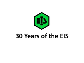 30 Years of the EIS  The 80s  1973  -  1983  The Durability &amp; Fatigue Group can trace its